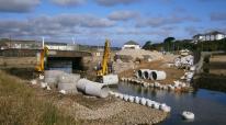 Building the temporary causeway within the Site of Special Scientific Interest
